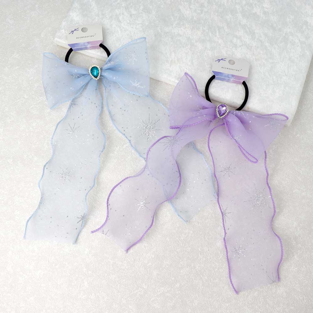 Snow Printed Bow Hair Tie
