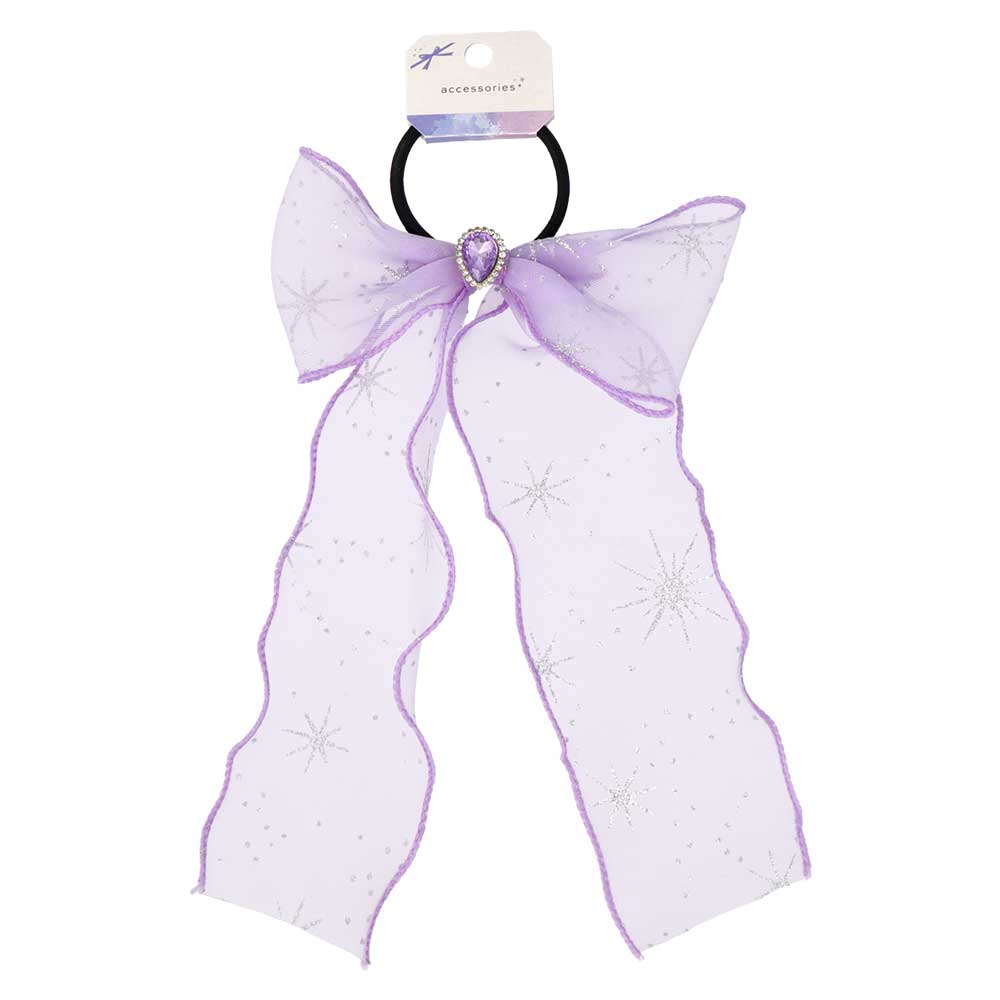 Snow Printed Bow Hair Tie