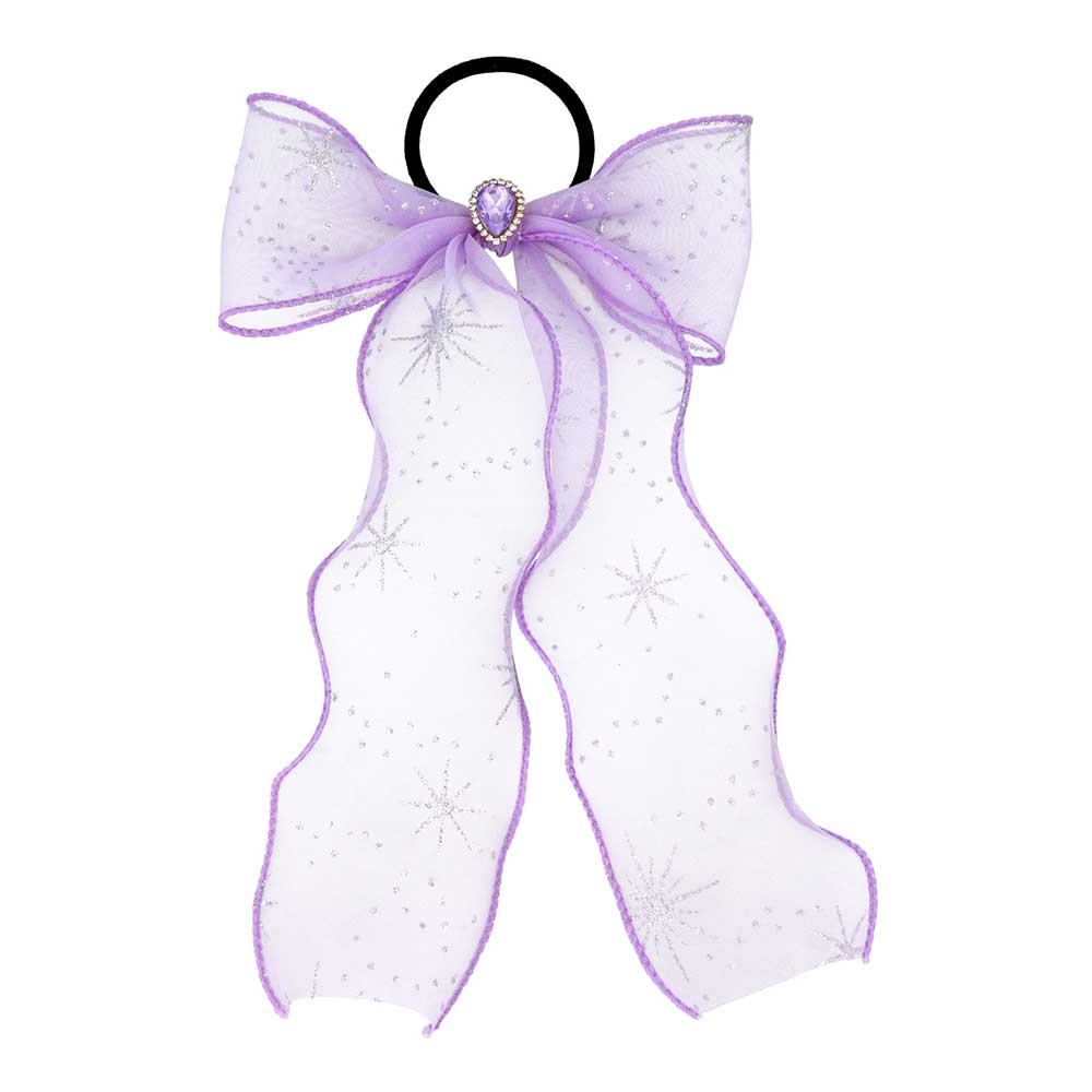 Snow Printed Bow Hair Tie