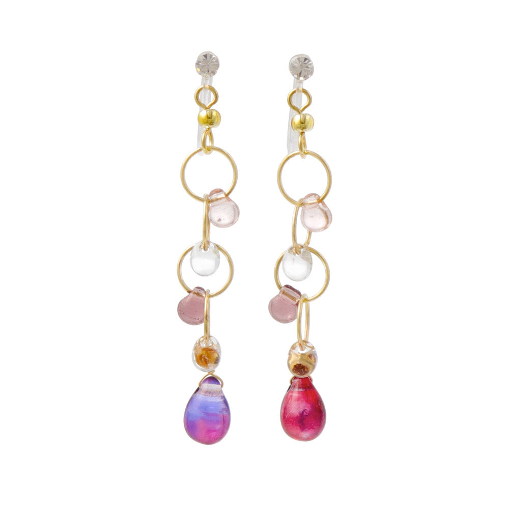 Vibrant Bolitas Drop Invisible Clip On Earrings