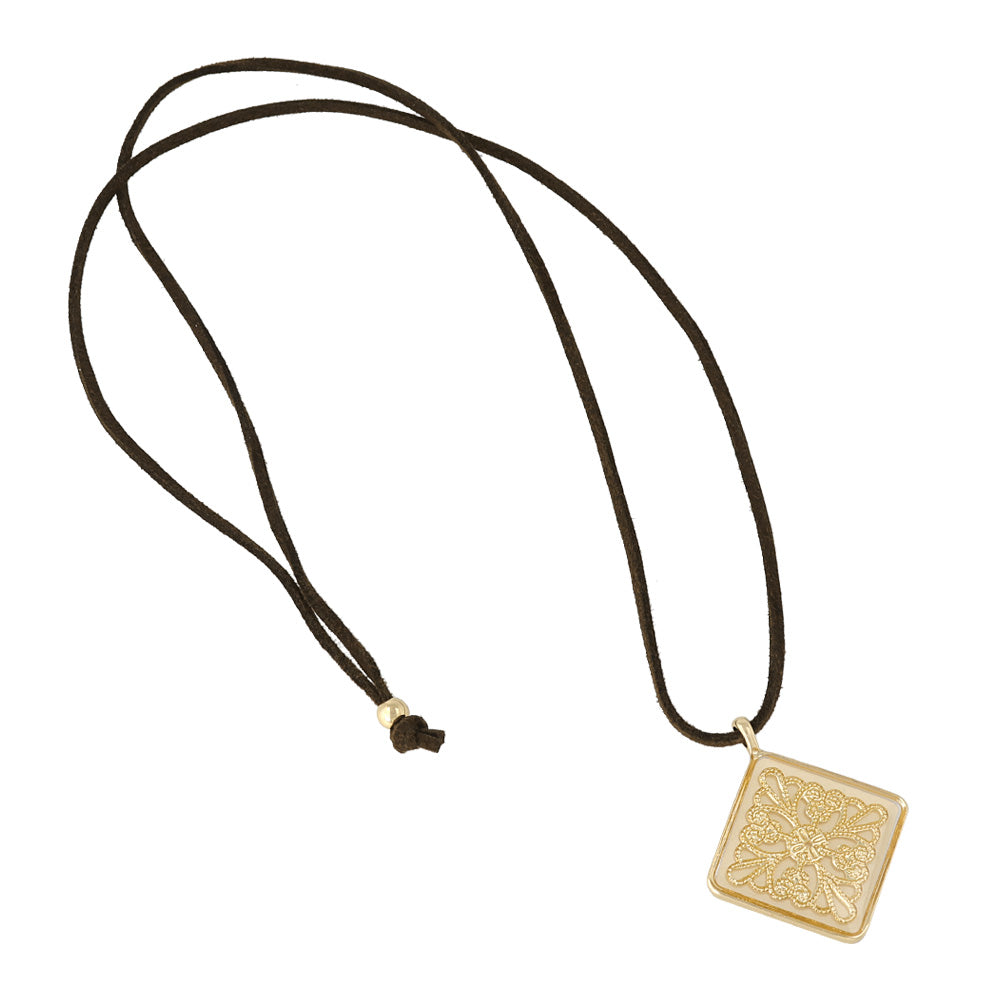 Filigree Square Cord Necklace