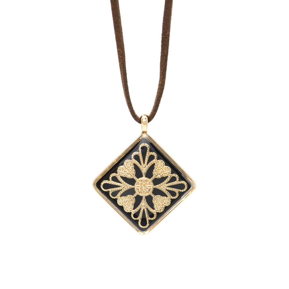 Filigree Square Cord Necklace