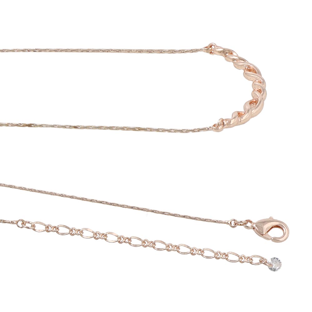 Rose Silver Spiral Bar Necklace
