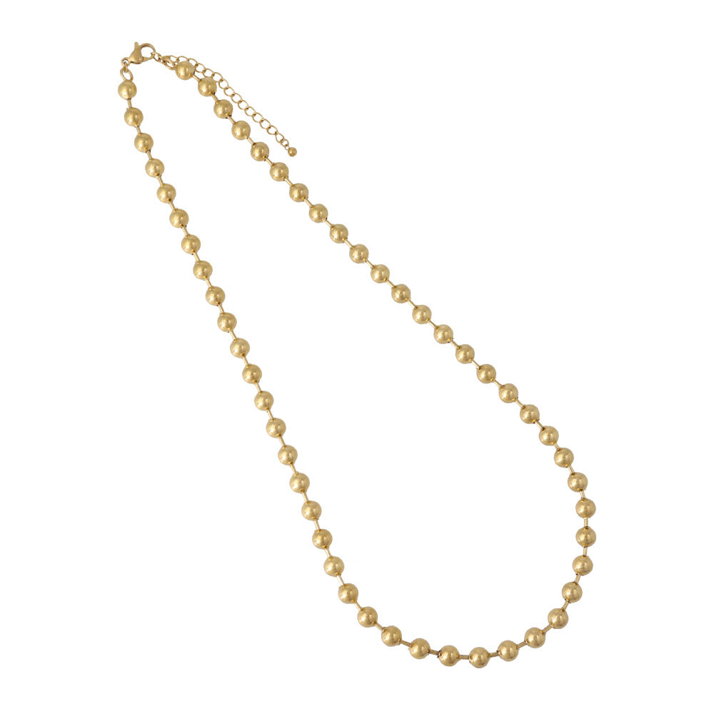 Stainless Steel Statement Ball Chain Necklace