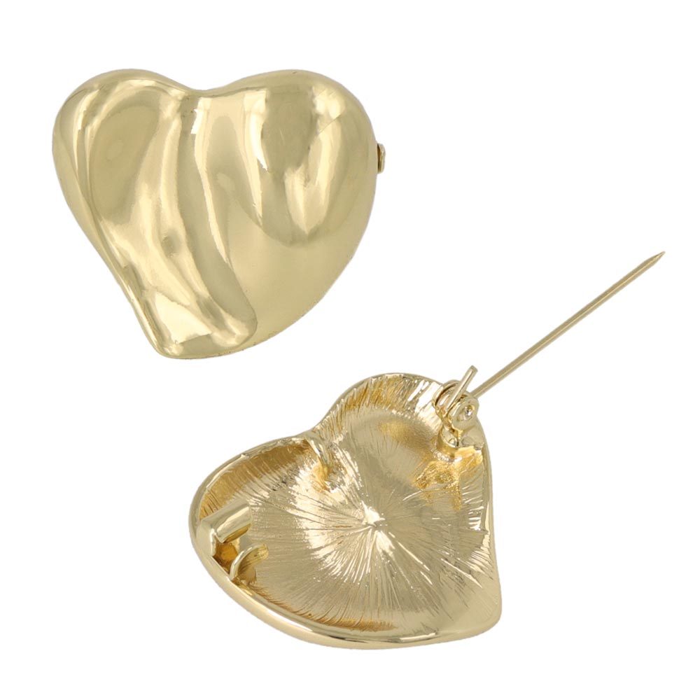 Organic Heart Brooch Pendant Necklace
