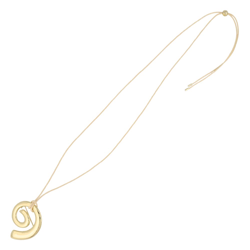 Swirl Brooch Pendant Necklace