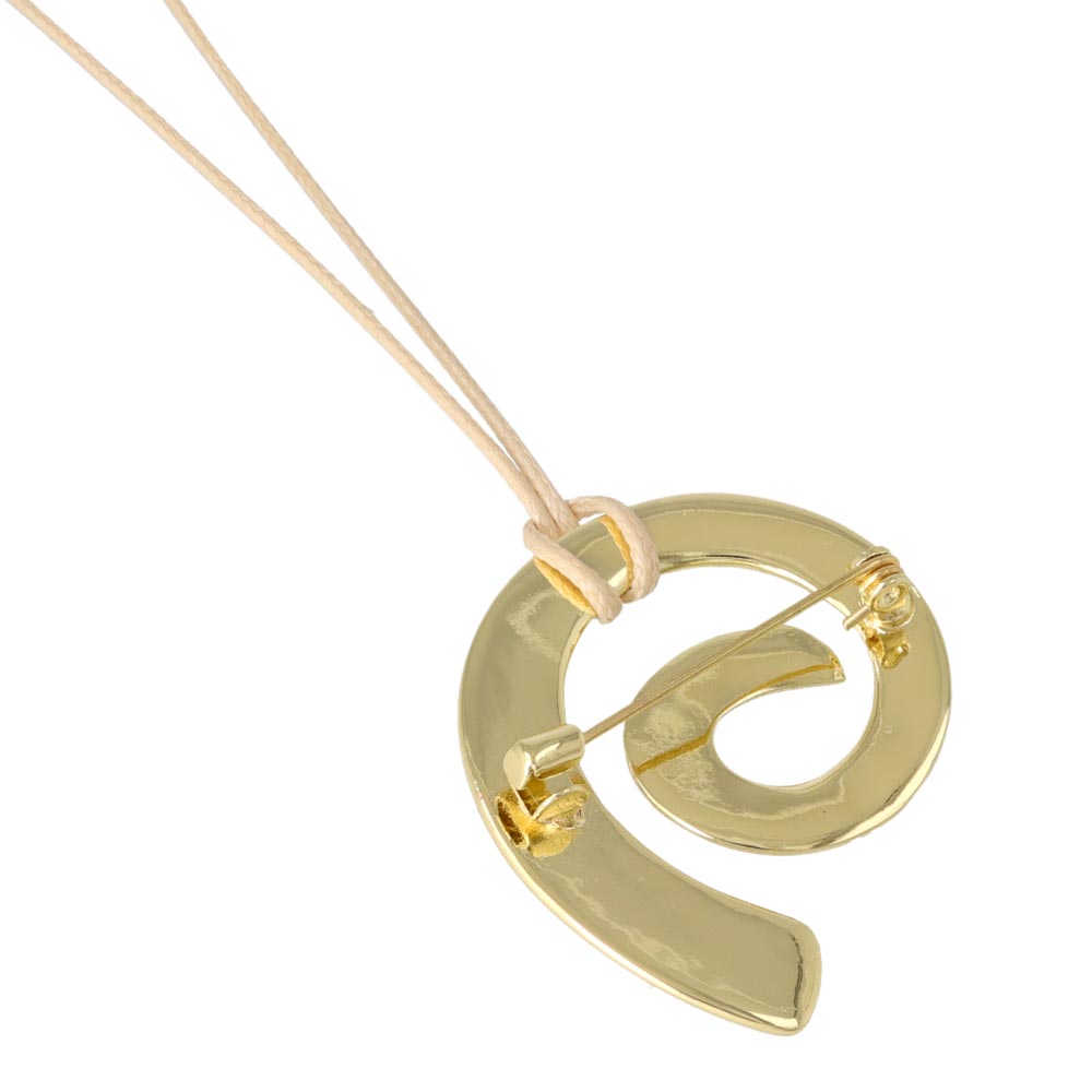 Swirl Brooch Pendant Necklace
