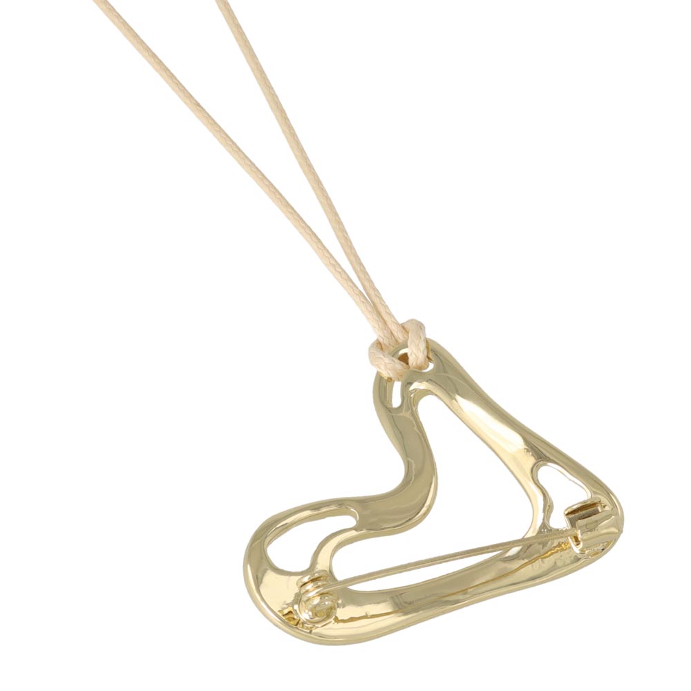 Hollow Heart Brooch Pendant Necklace