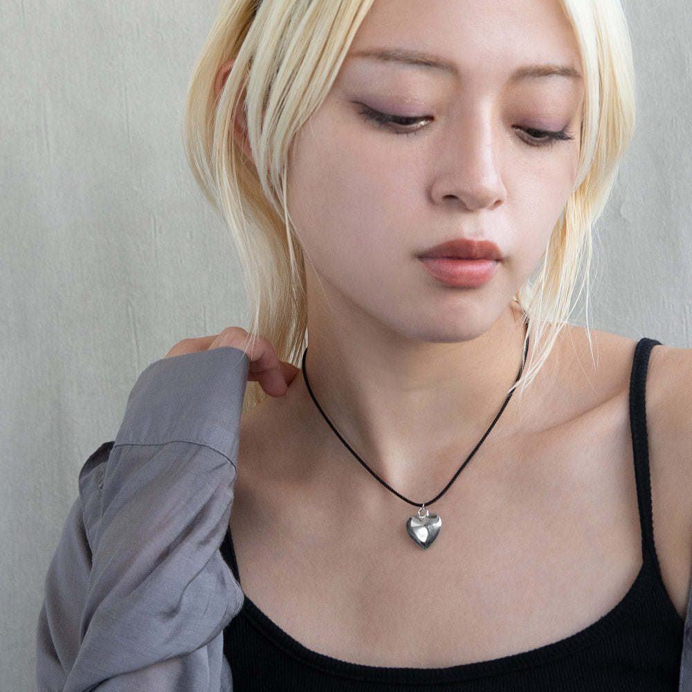 Puffy Heart Cord Necklace