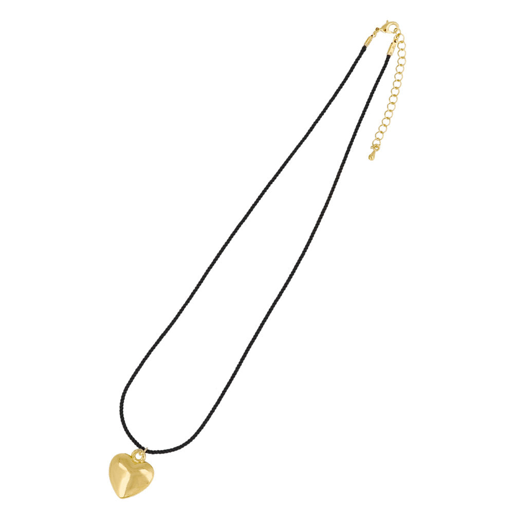 Puffy Heart Cord Necklace