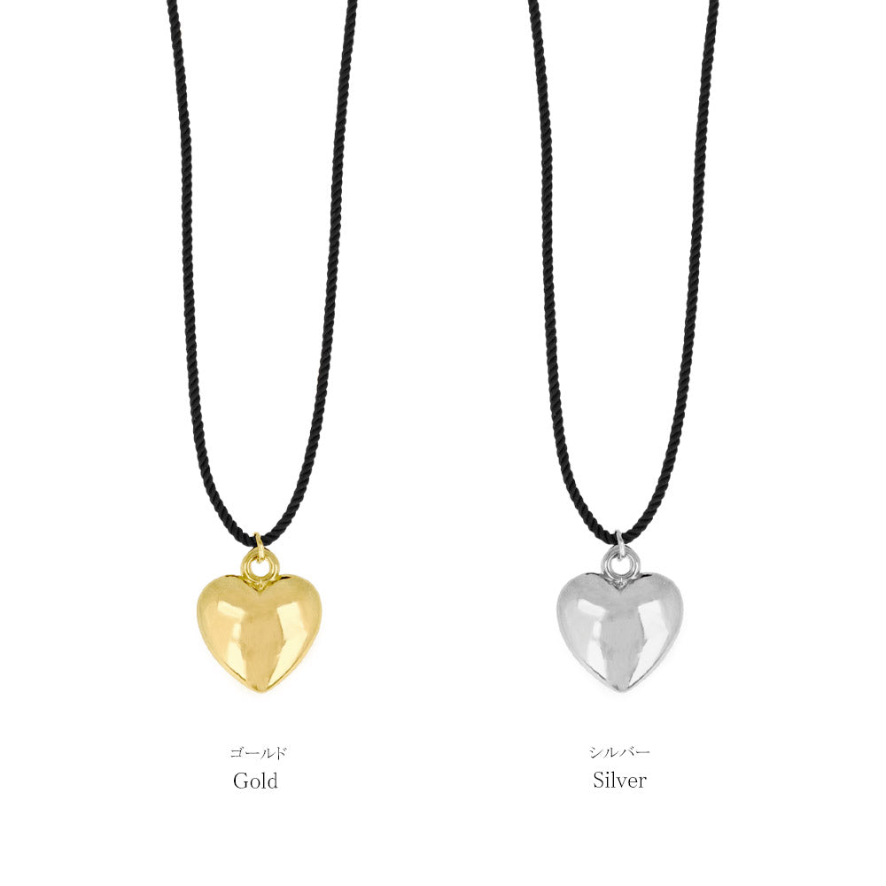 Puffy Heart Cord Necklace