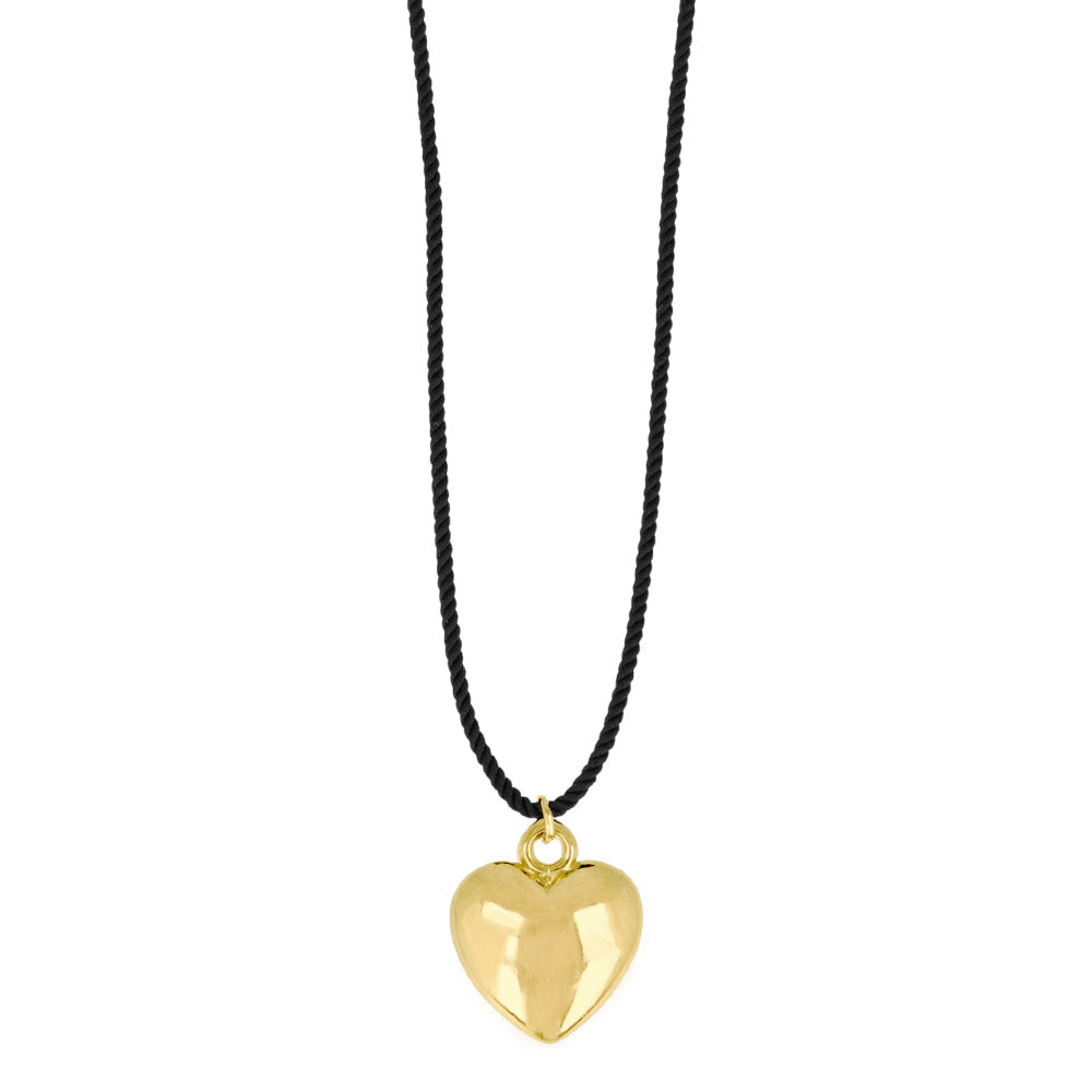 Puffy Heart Cord Necklace