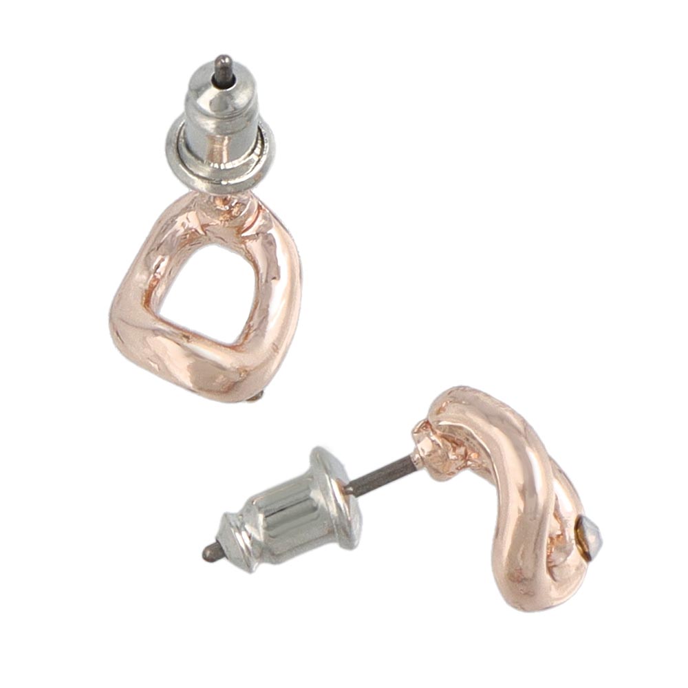 Rose Silver Twisted Ring Studs