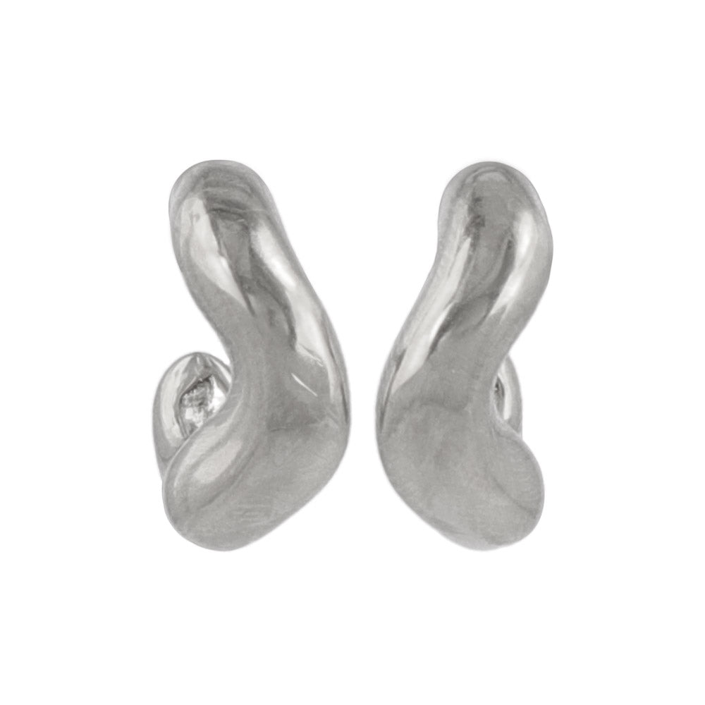 Stainless Steel Puffy Hoop Earrings