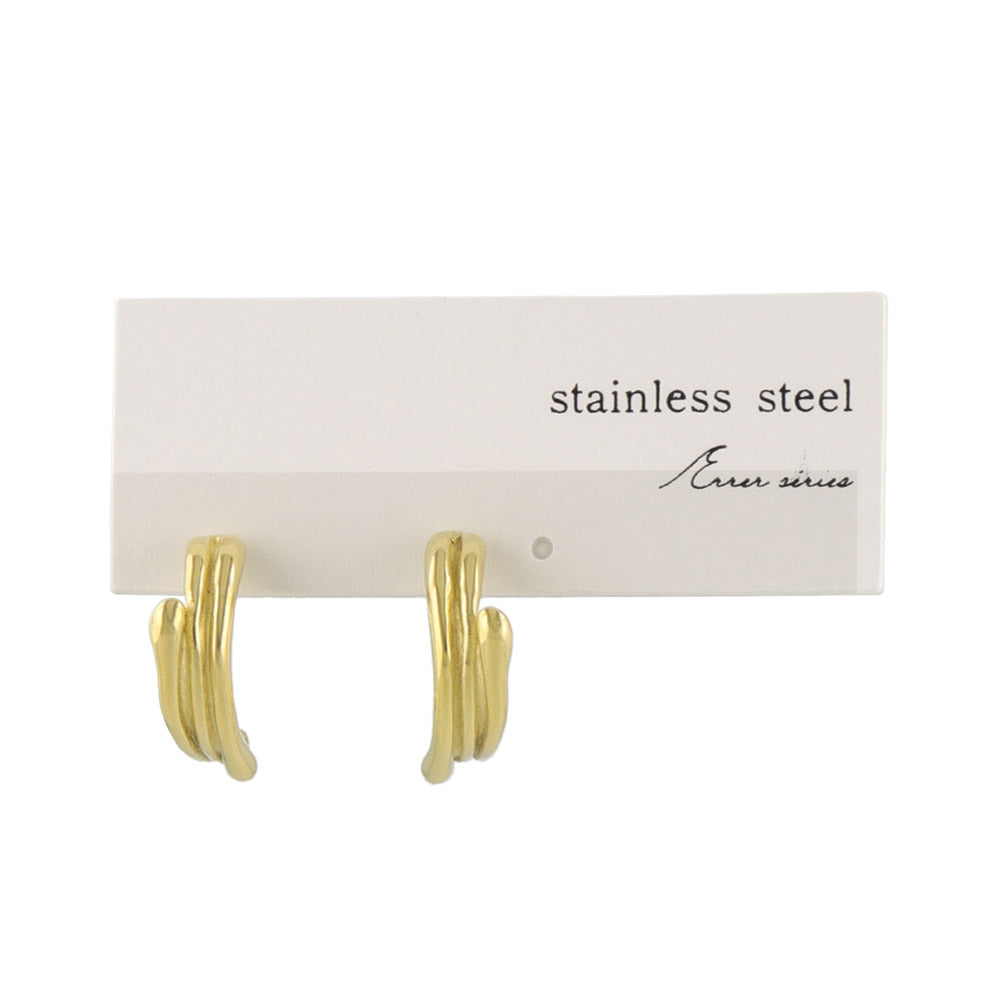 Stainless Steel Multi Strand Hoop Earrings