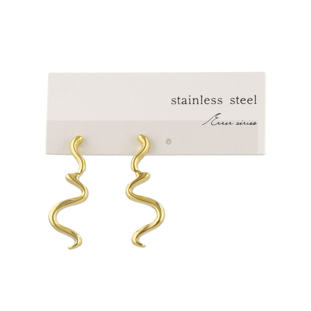 Stainless Steel Wave Earrings