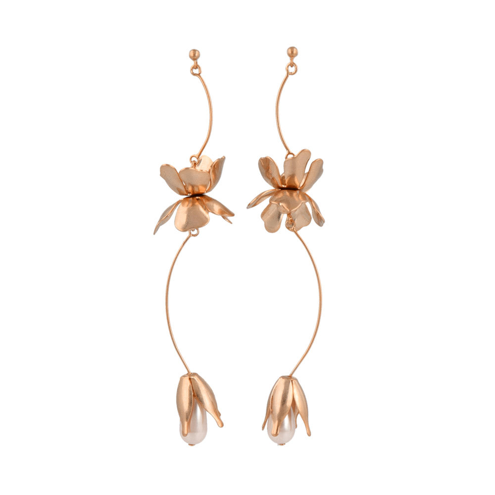 Long on sale floral earrings