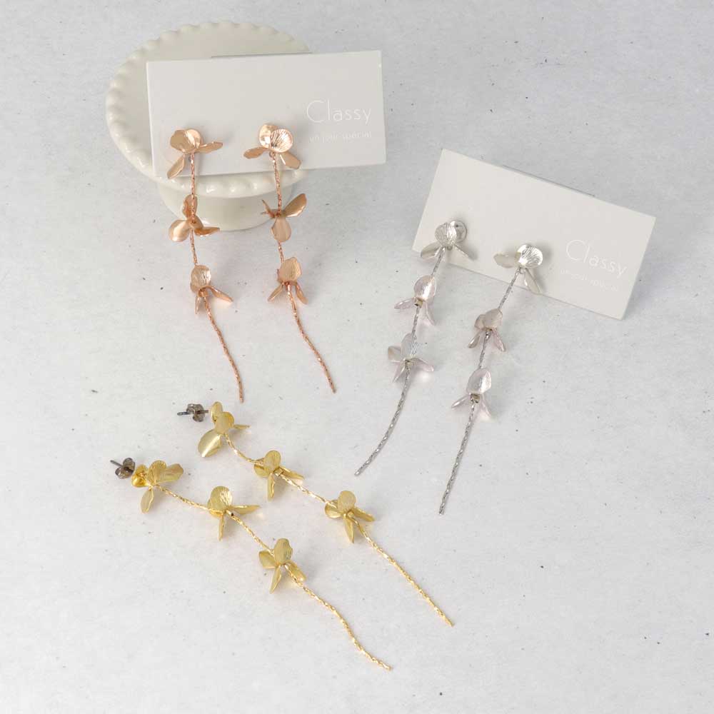 Flower Linear Earrings - osewaya