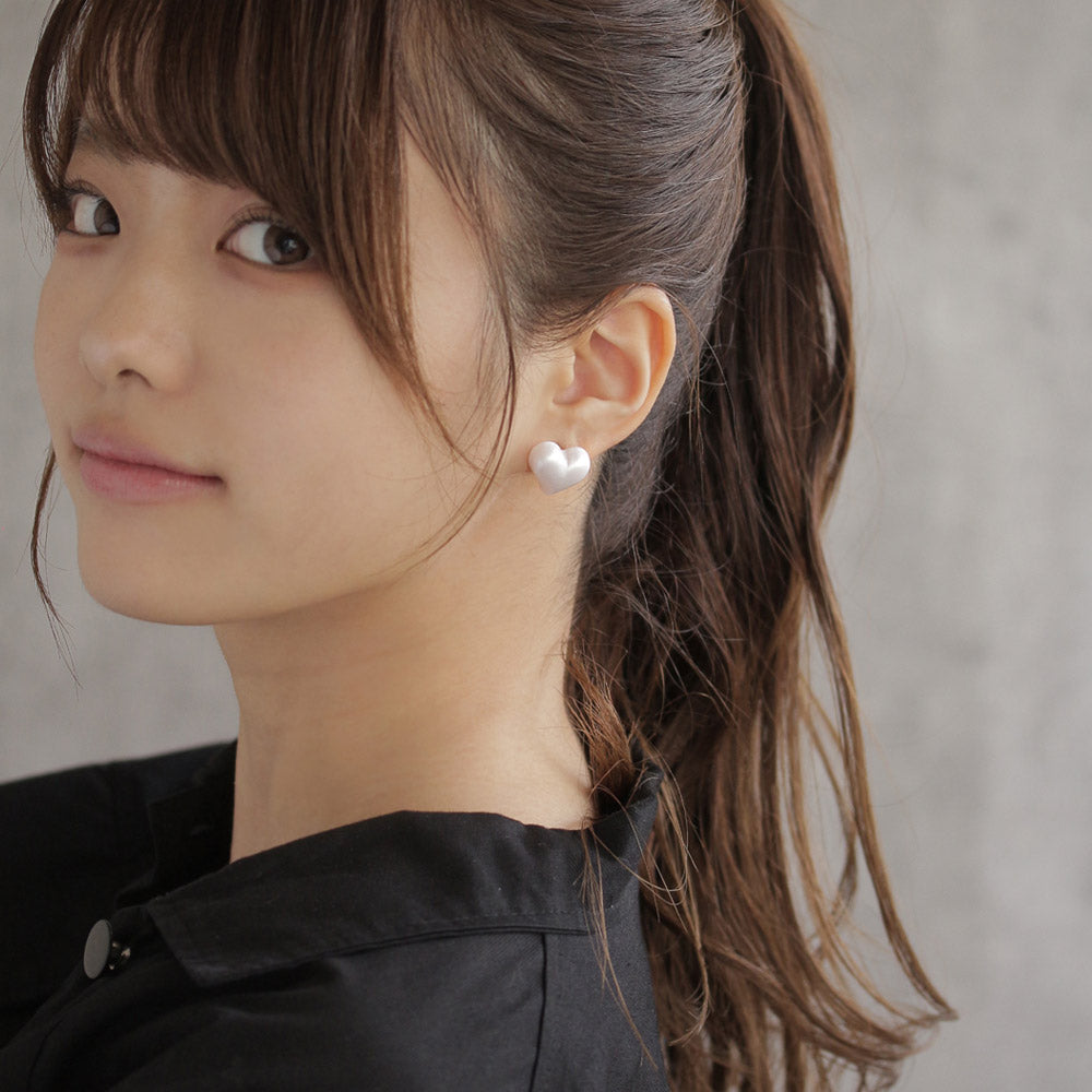 Puffy Heart Stud Earrings