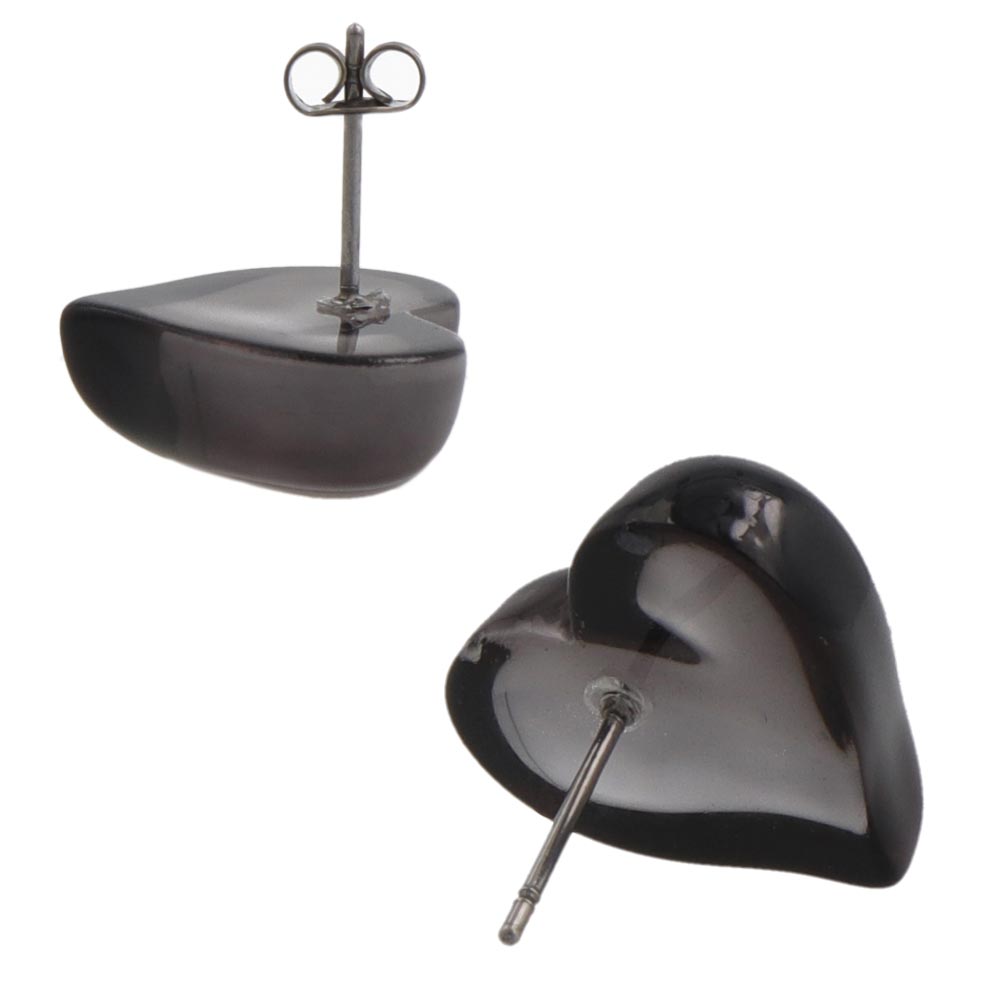 Puffy Heart Stud Earrings