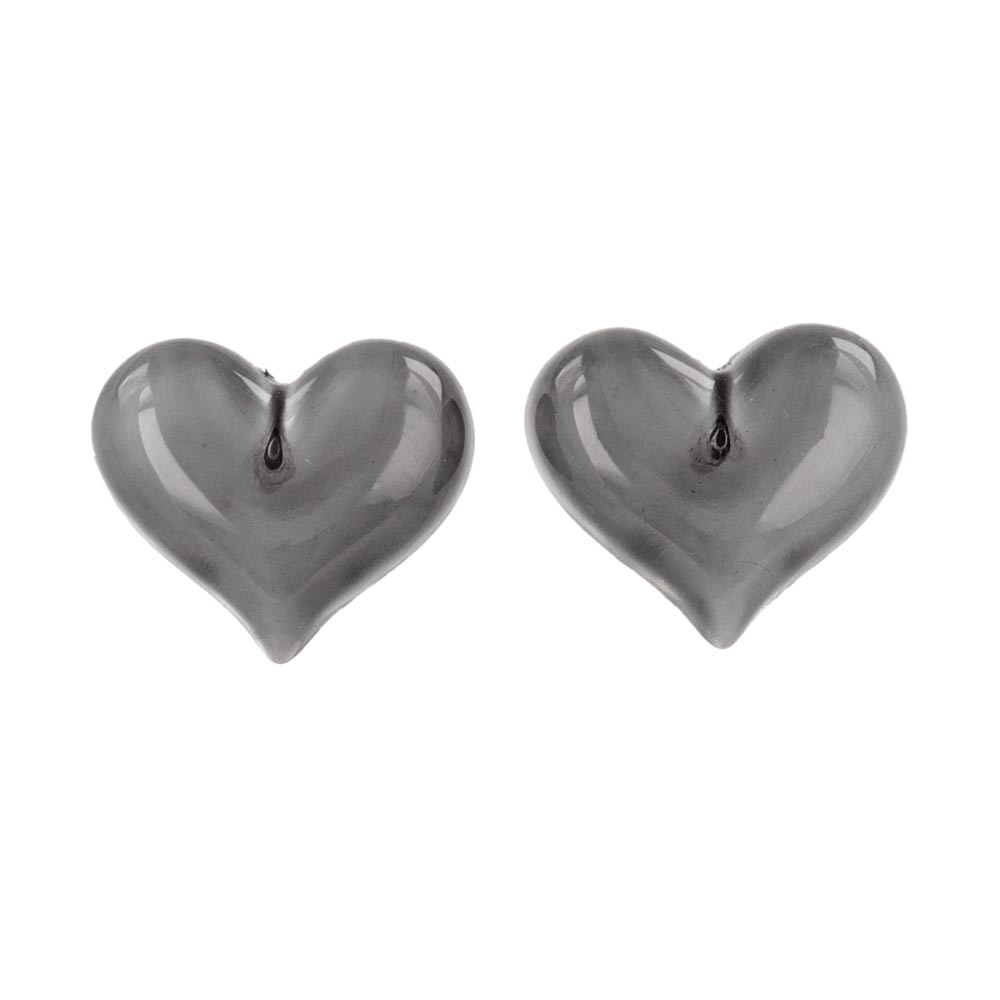 Puffy Heart Stud Earrings