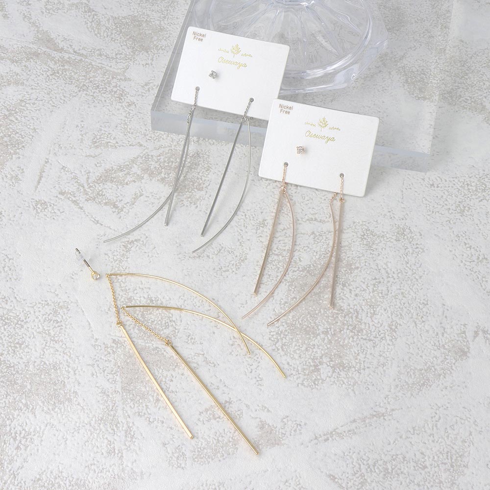 Bar Threader Earrings and Stud Set