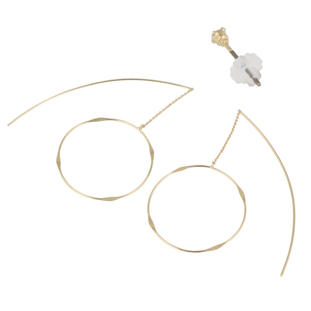 Circle Threader Earrings and Stud Set