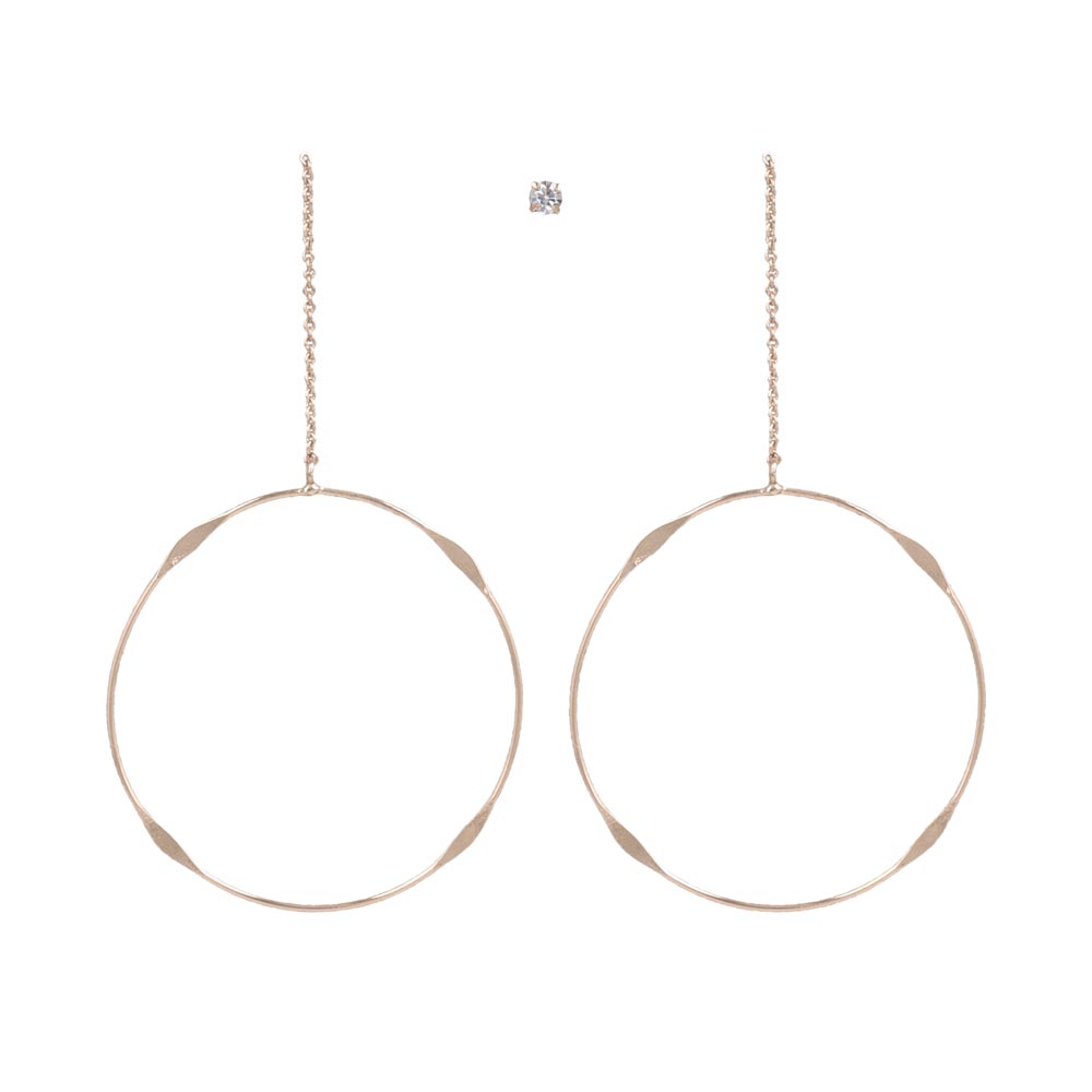 Circle Threader Earrings and Stud Set