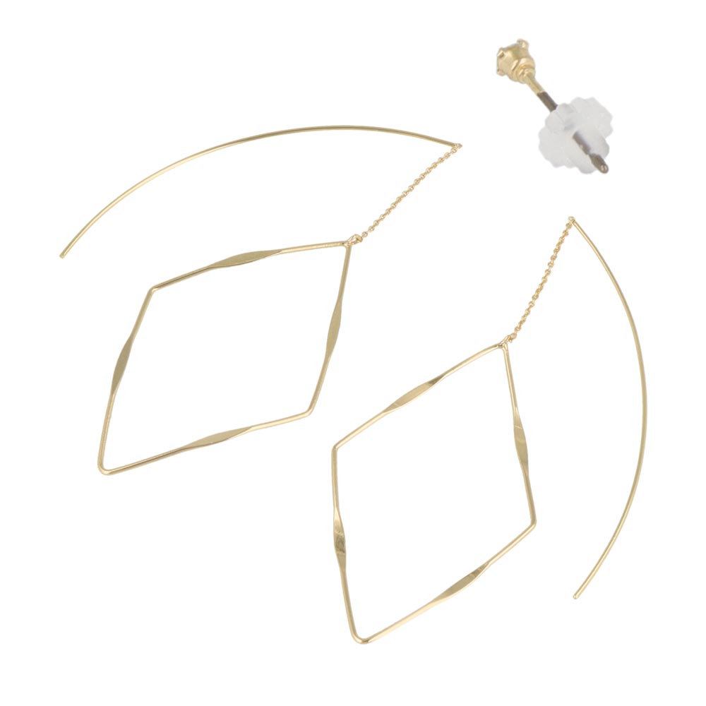 Rhombus Threader Earrings and Stud Set