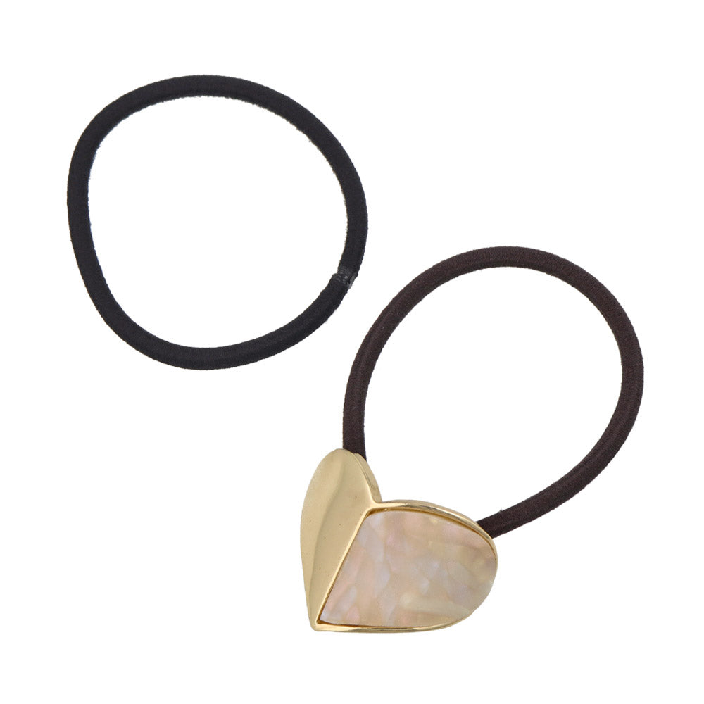 Half Marble Heart Hair Tie