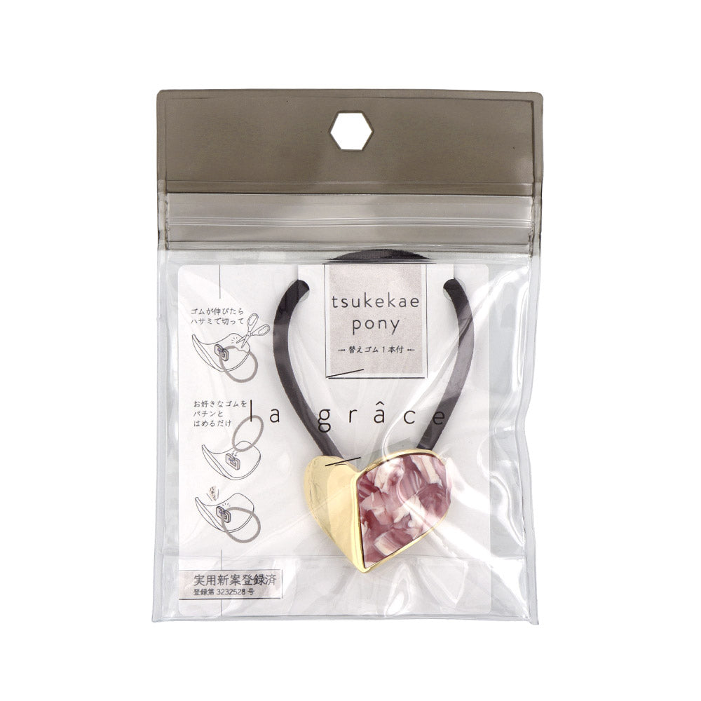 Half Marble Heart Hair Tie