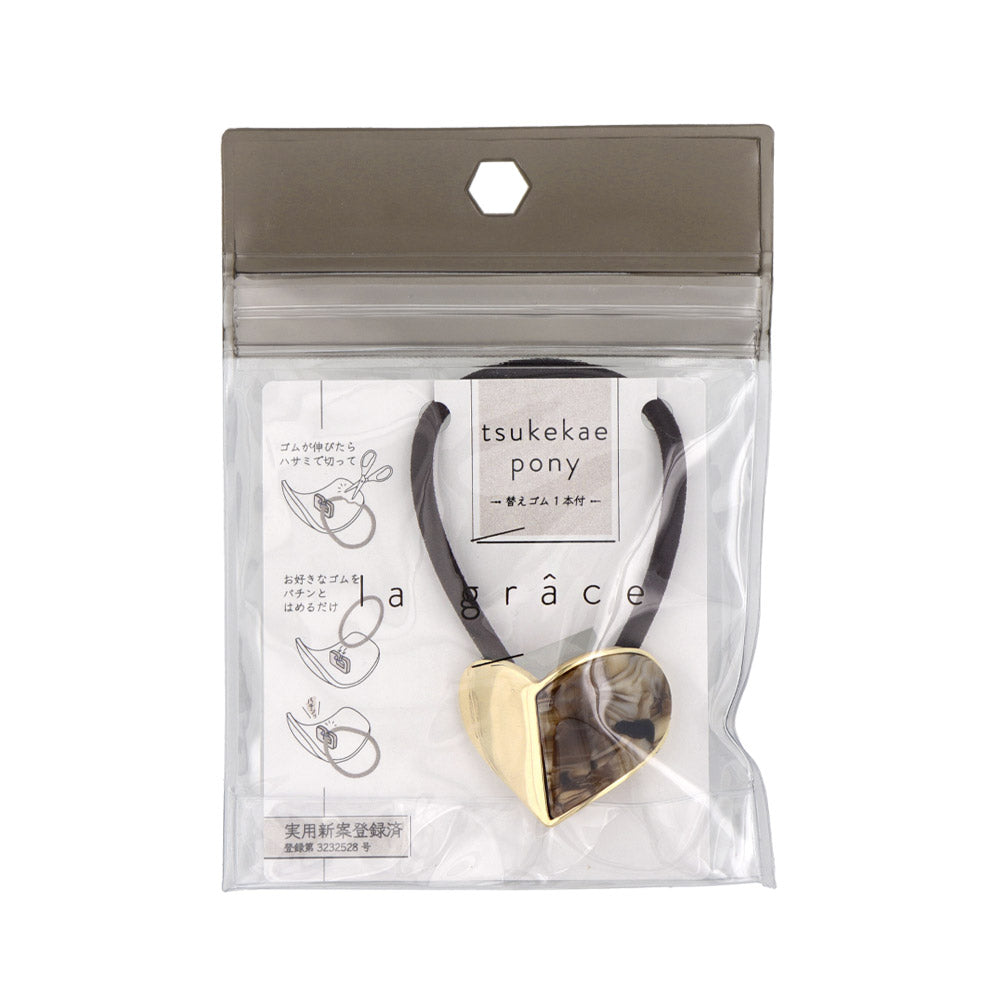 Half Marble Heart Hair Tie