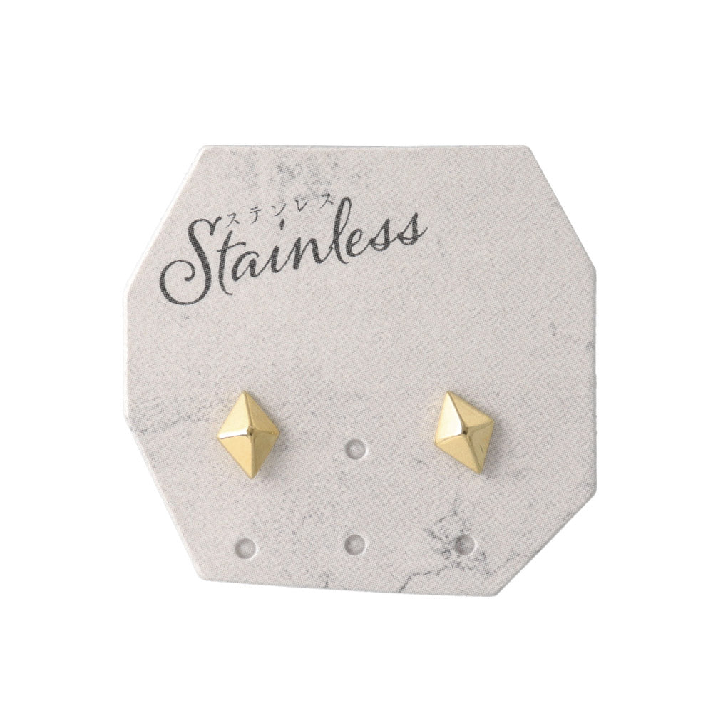 Stainless Steel Faceted Square Studs