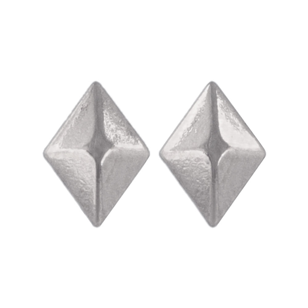 Stainless Steel Faceted Square Studs