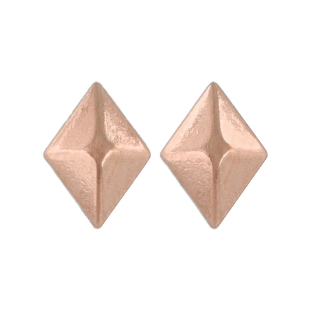 Stainless Steel Faceted Square Studs