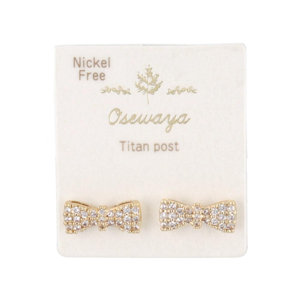 Pave Bow Stud Earrings