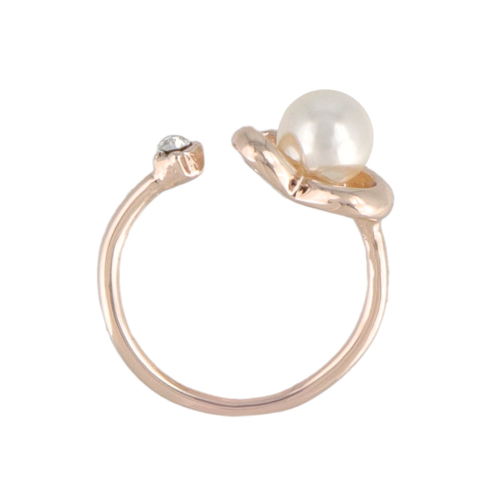 Pearl Heart Cuff Ring