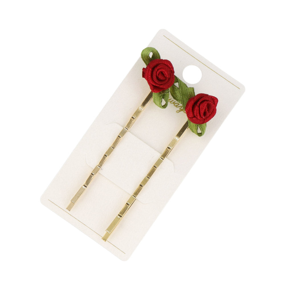 Ribbon Rose Hairpin Set