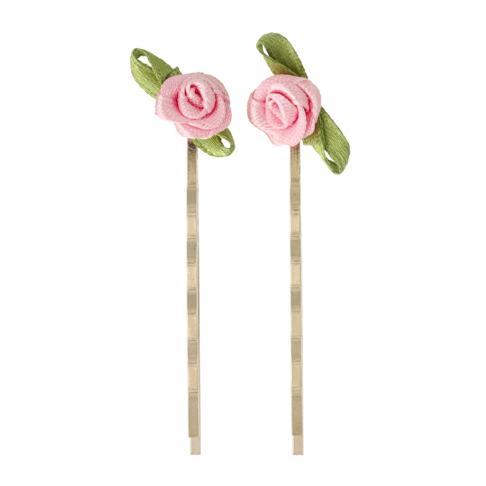 Ribbon Rose Hairpin Set