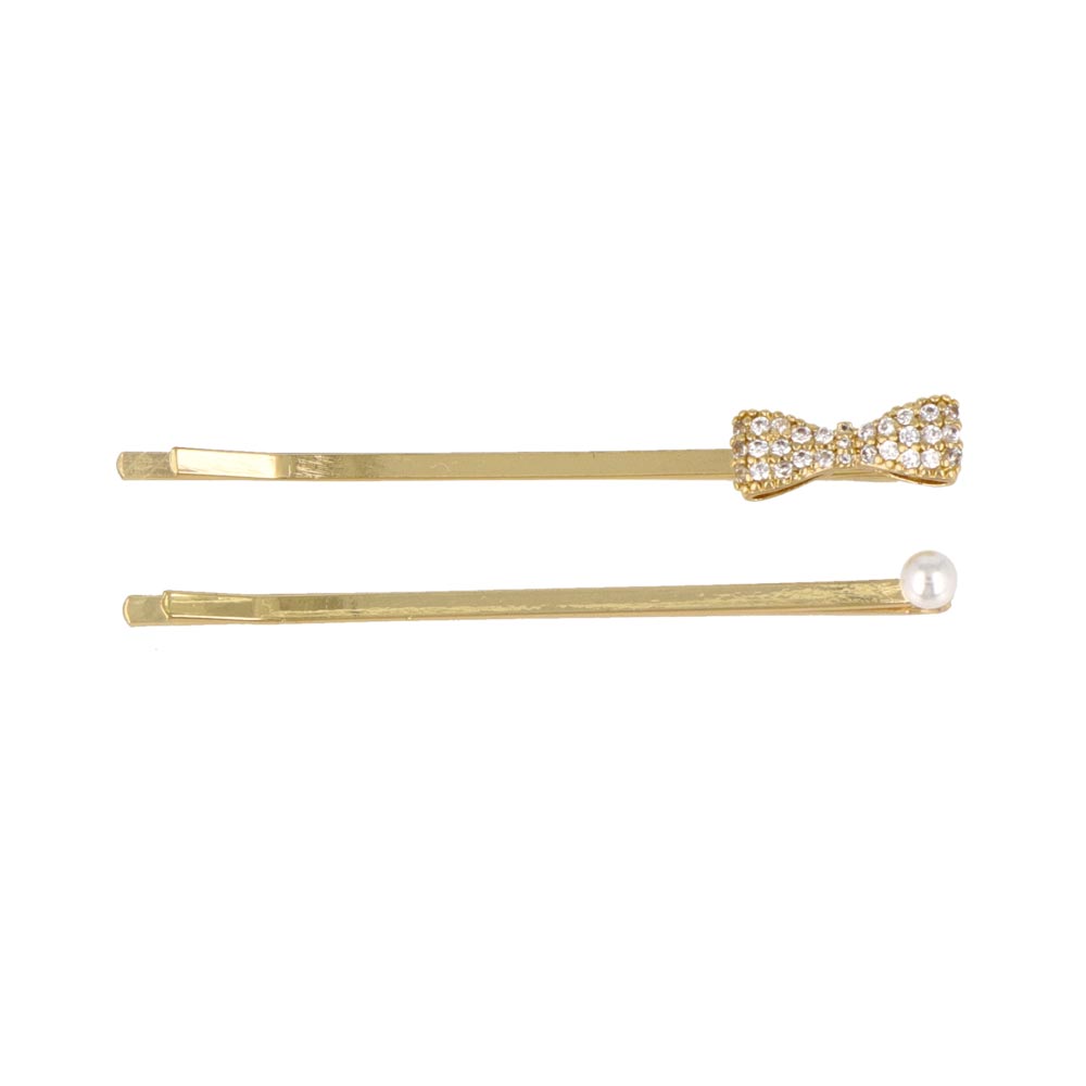 Pave Bow Hairpin Set