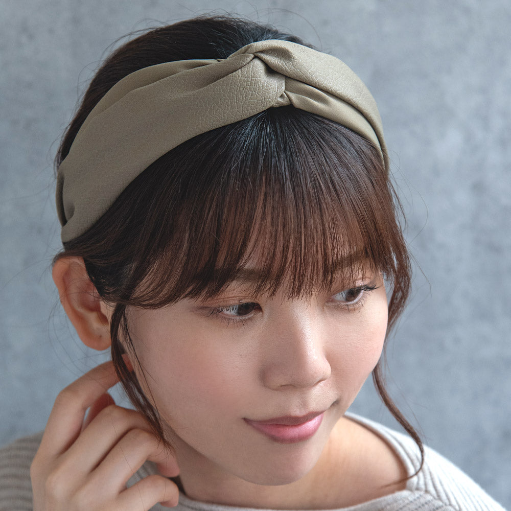 Faux Leather Top Knot Headband