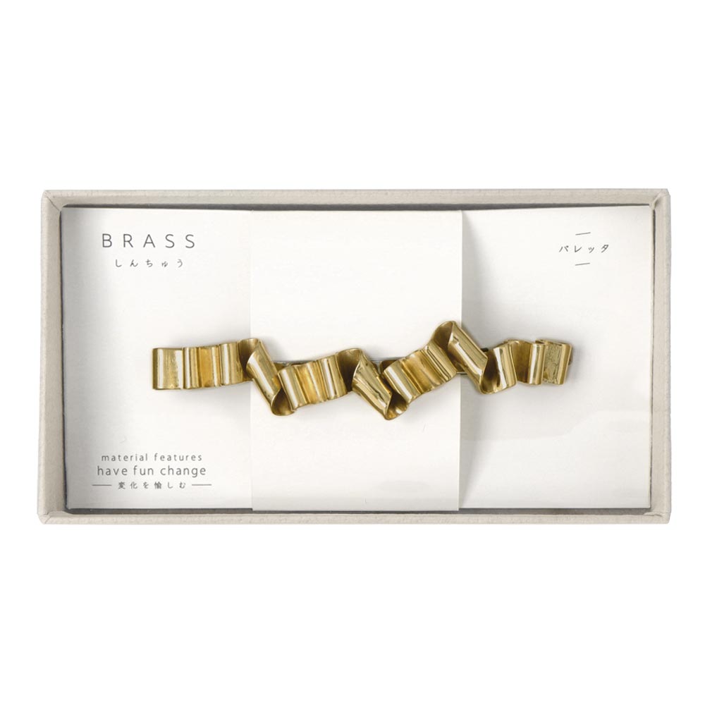 Pleated Brass Barrette