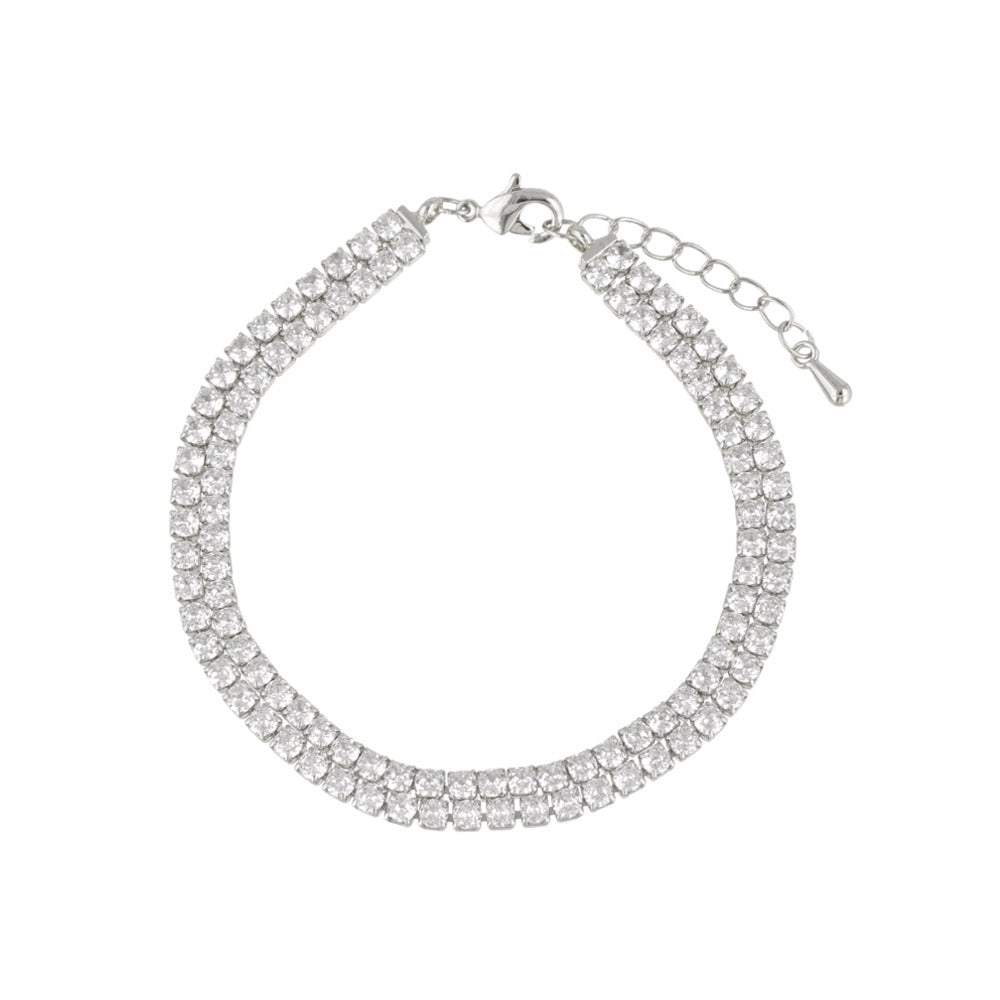 Cubic Zirconia Gemline Layered Bracelet