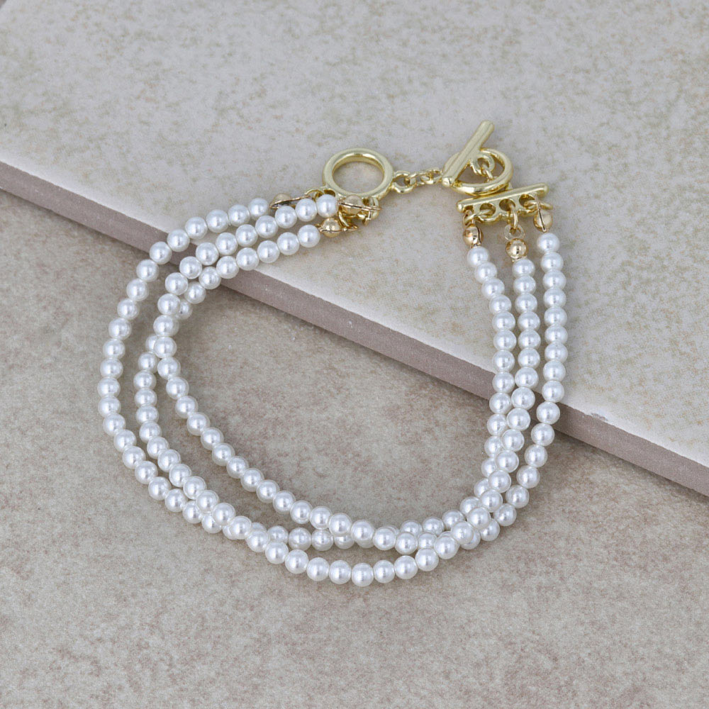 Triple Strand Pearlized Bracelet