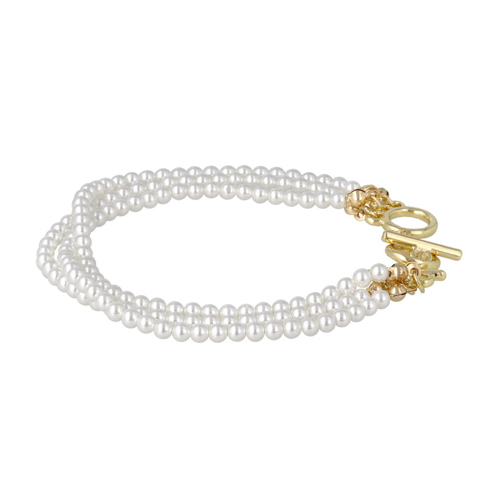 Triple Strand Pearlized Bracelet