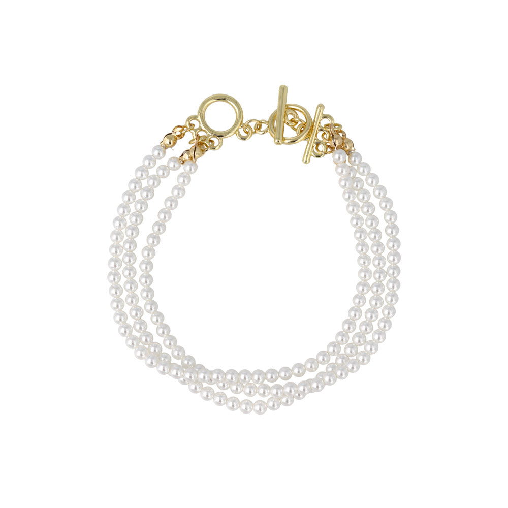 Triple Strand Pearlized Bracelet