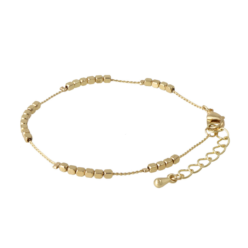Cube Bead Station Bracelet
