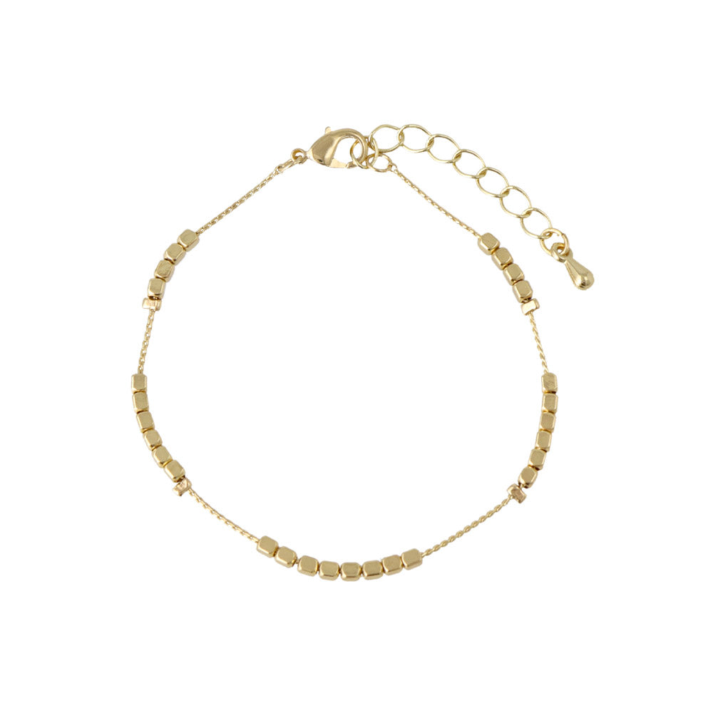 Cube Bead Station Bracelet