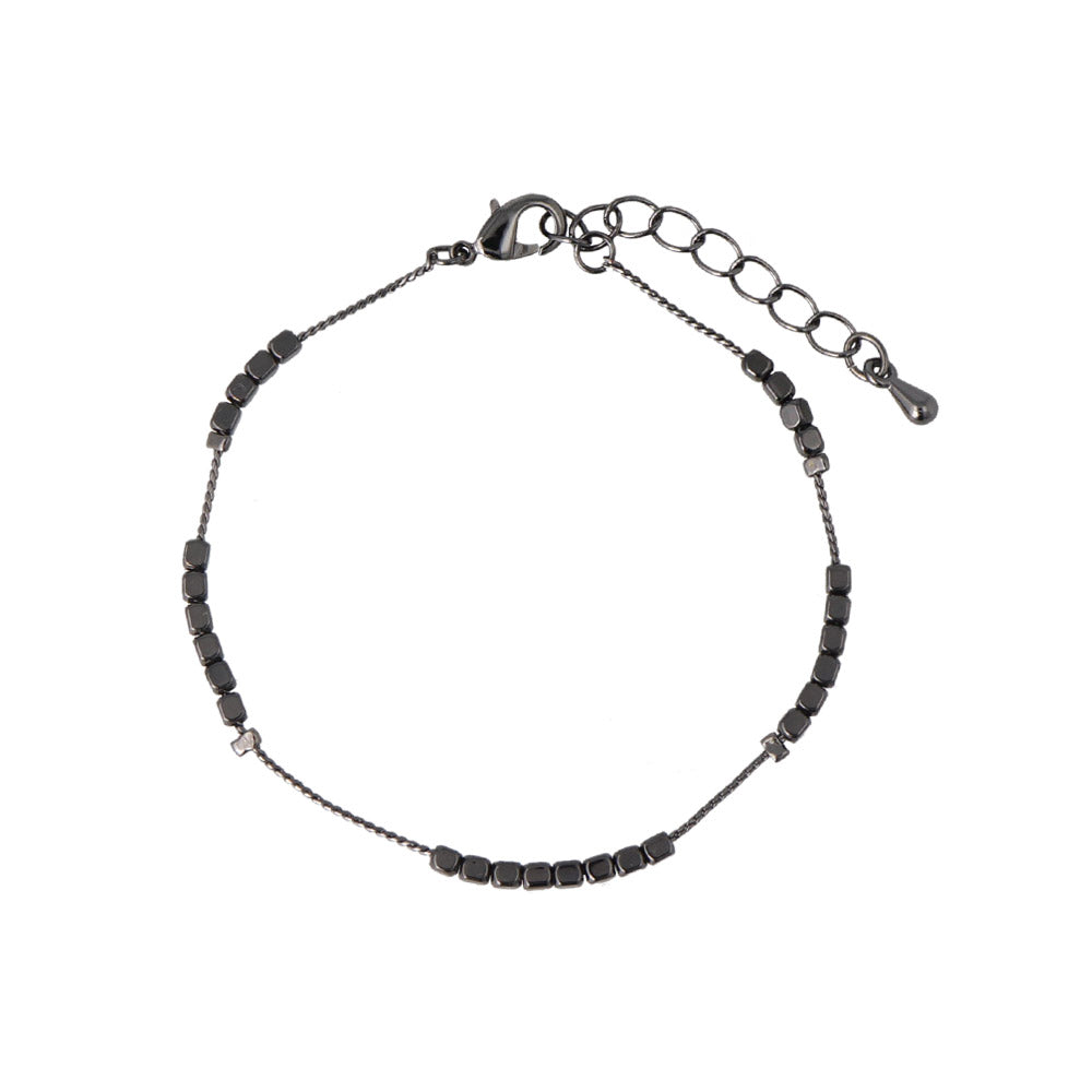 Cube Bead Station Bracelet