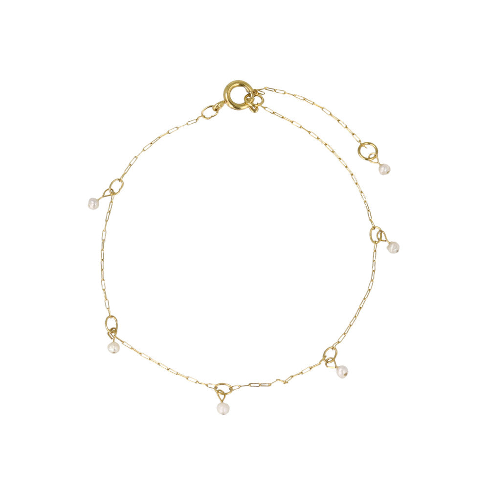 Pearl Station Skinny Paperclip Bracelet